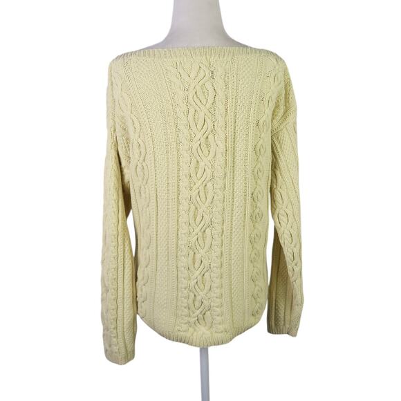 Vintage The Disney Store Winnie the Pooh yellow cable knit sweater L - Picture 4 of 5